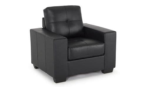 Castel Black Bonded Leather 1 Seater Sofa 218VD467