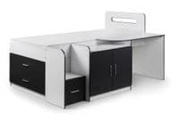 Castellón Matt White And Grey Storage Cabin Bed JB161