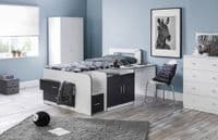 Castellón Matt White And Grey Storage Cabin Bed JB161