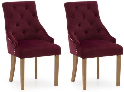 Castellana Stylish Red Crismon Dining Chair (Pair) 218VD494