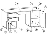 Cellini Large White Gloss Computer Desk Office Workstation
