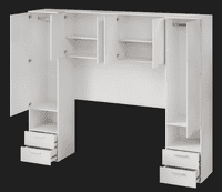 Cellini White Over Bed Storage Wardrobe - Online Outlet