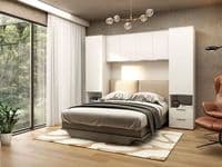 Cellini White Over Bed Storage Wardrobe - Online Outlet