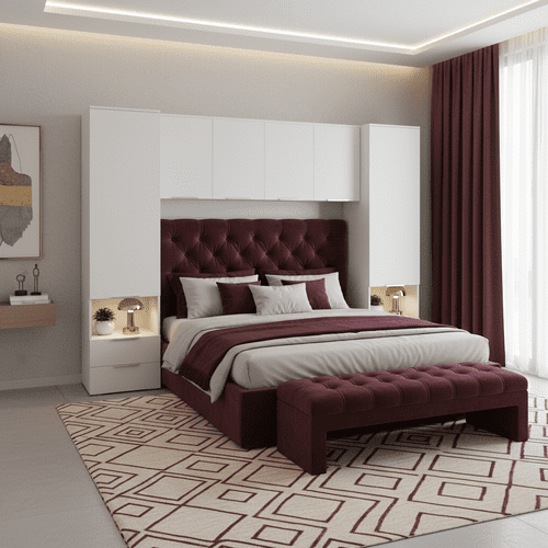 Cellini Matte White Over Bed Storage Unit Wardrobes - 2899