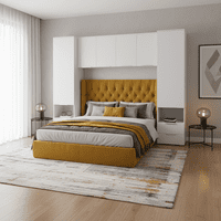Cellini Matte White Overbed Storage Unit with Wardrobes - 3485