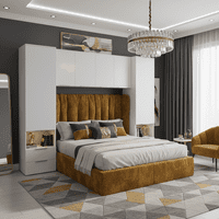 Cellini Matte White Overbed Storage Unit with Wardrobes - 3485