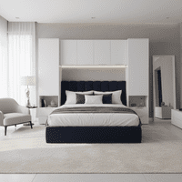 Cellini Matte White Overbed Storage Unit with Wardrobes - 3485