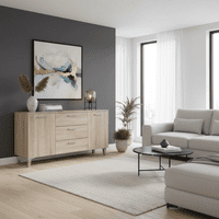 Cellini Sonoma Oak Effect Wide Modern 2 Door 3 Drawer Sideboard Storage Unit P8DS0555