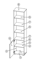 Cellini White High Gloss Bookcase with Gloss Door - Storage shelves S12