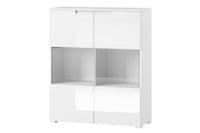 Cellini White Gloss 2 Glass Door Display Cabinet S27
