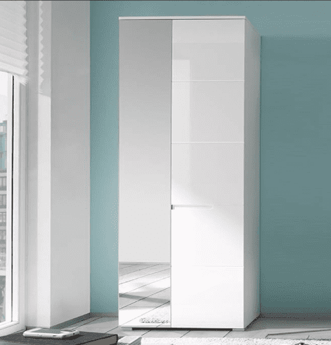 Cellini White Gloss Shallow Narrow Slim 60cm Wardrobe S22