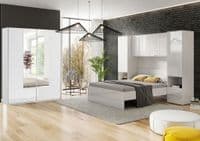 Cellini White Gloss Free Standing Sliding Wardrobe - FurnitureFactor