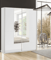Cellini White Gloss Free Standing Sliding Wardrobe - FurnitureFactor