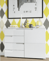 Cellini White Gloss Small Compact Sideboard