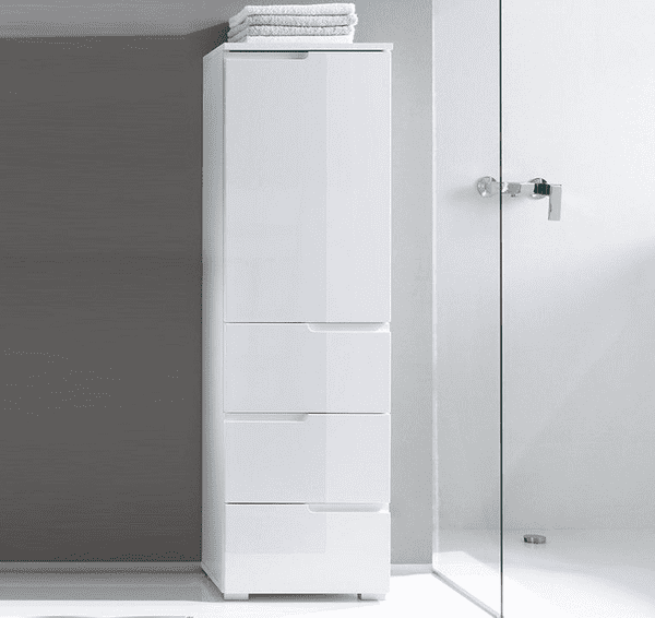 Cellini White Gloss Bathroom Storage Cabinet - Online Outlet
