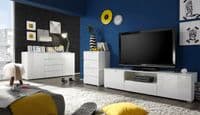 Cellini White Large Sideboard Unit with Drawers- Online Outlet