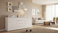 Cellini White Large Sideboard Unit with Drawers- Online Outlet