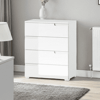 Cellini White High Gloss Narrow Chest of Drawers S2