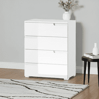 Cellini White High Gloss Narrow Chest of Drawers S2