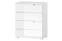 Cellini White High Gloss Narrow Chest of Drawers S2