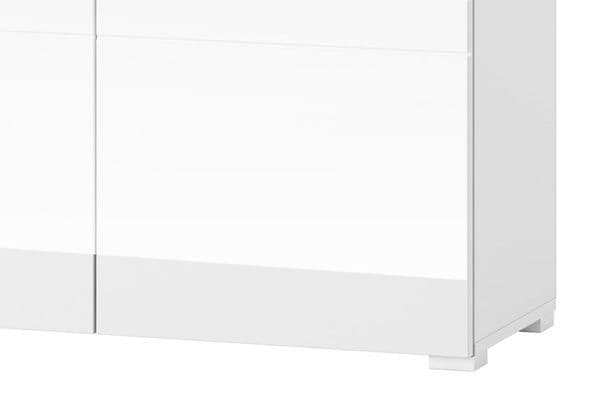 Cellini White High Gloss Tall 2 Drawer 2 Door Sideboard Storage Unit S7