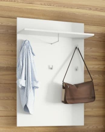 Cellini White High Gloss Wall Mounted Hallway Coat Rack With 1 Shelf S20