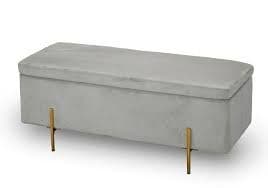 Chalon Grey Velvet Storage Ottoman 22LD121