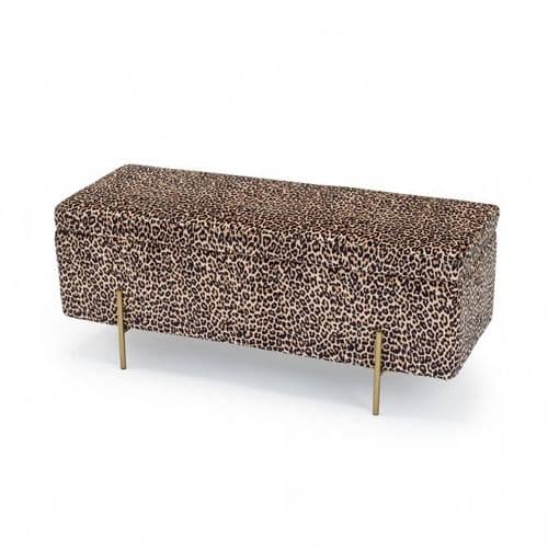 Chalon Velvet Leopard Print Storage Ottoman 22LD116