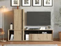 Chania Artisan Oak Effect Slatted TV Entertainment Unit - 11013496 RZ