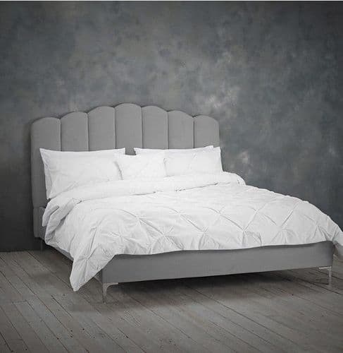 Chatellerault Grey Velvet King Size Bed 22LD149