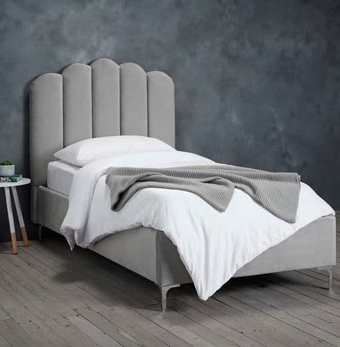 Chatellerault Grey Velvet Single Bed 22LD147