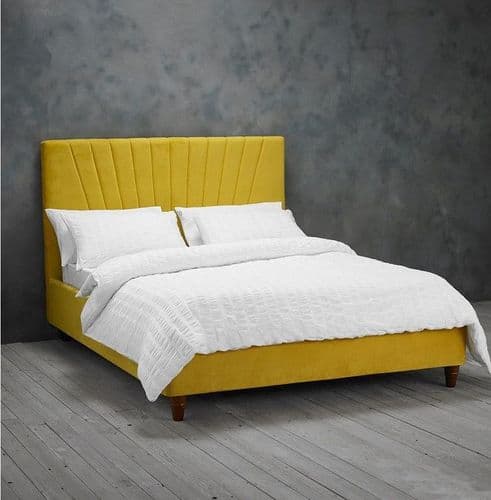 Chaumont Mustard Luxe Velvet King Size Bed 22LD167