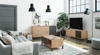 Chavez Nordic Oak Effect And Anthracite Grey 2 Door 2 Drawer TV Unit 0Z6622W S/O