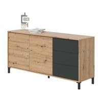 Chavez Nordic Oak Effect And Anthracite Grey 2 Door 3 Drawer Sideboard 0Z6623W/O