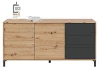 Chavez Nordic Oak Effect And Anthracite Grey 2 Door 3 Drawer Sideboard 0Z6623W/O