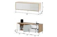 Chavez White And Oak Effect 2 Door 2 Drawer TV Unit 016622F  S/O