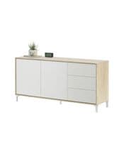 White And Oak Effect 2 Door Modern Sideboard - Online Outlet