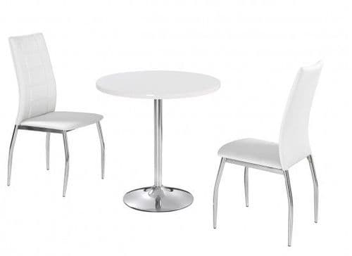 Clairvaux High White Gloss Dining Set 17LD466