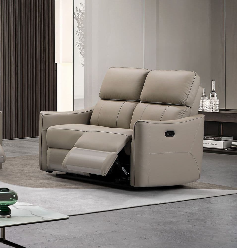 Claudio Taupe Leather Seater Electric Recliner Sofa Online Outlet
