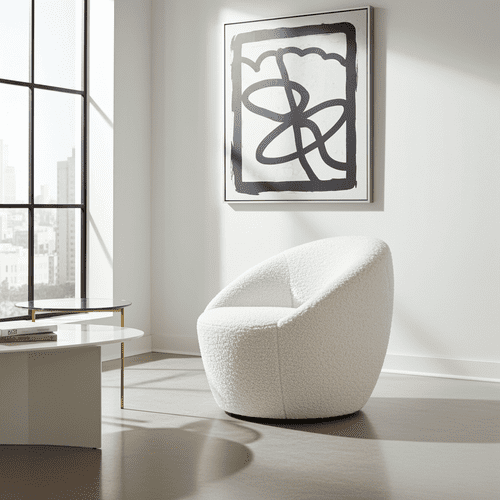 Coco White Boucle Lounge Round Tub Chair - 25LD
