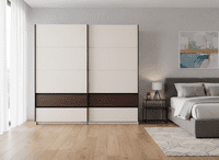 Colbury Luxury Cashmere and Walnut 2 Door Sliding Wardrobe 220cm - 11015314