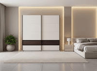 Colbury Luxury Cashmere and Walnut 2 Door Sliding Wardrobe 220cm - 11015314