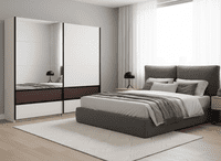 Colbury Luxury Cashmere and Walnut 2 Door Sliding Wardrobe with Mirror 220cm - 11015325