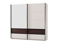Colbury Luxury Cashmere and Walnut 2 Door Sliding Wardrobe with Mirror 220cm - 11015325