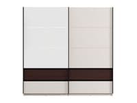 Colbury Luxury Cashmere and Walnut 2 Door Sliding Wardrobe with Mirror 220cm - 11015325