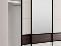 Colbury Luxury Cashmere and Walnut 3 Door Sliding Wardrobe with Mirror 270cm - 11015191