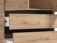 Corbett Artisan Oak Effect 2 Door 3 Drawer 93cm Wardrobe - 11014686 RZ