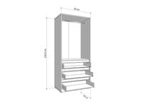 Corbett Artisan Oak Effect 2 Door 3 Drawer 93cm Wardrobe - 11014686 RZ