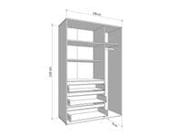Corbett Artisan Oak Effect 3 Door 3 Drawer Mirrored Wardrobe - 11014106 RZ