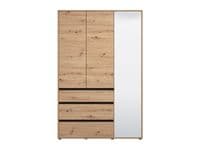 Corbett Artisan Oak Effect 3 Door 3 Drawer Mirrored Wardrobe - 11014106 RZ